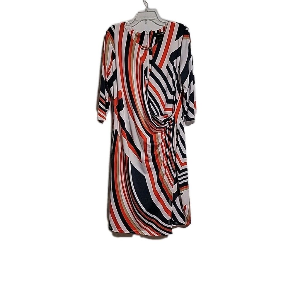 Women’s Striped Twist-Detail Dress in Red, Black & White